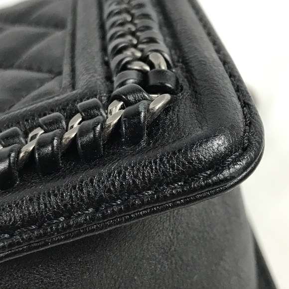 Black Quilted Calfskin Leather Paris-Salzburg Medium Boy Top Handle Bag W/RHW - Picture 12 of 16